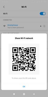 Share Wi-Fi network showing a QR code